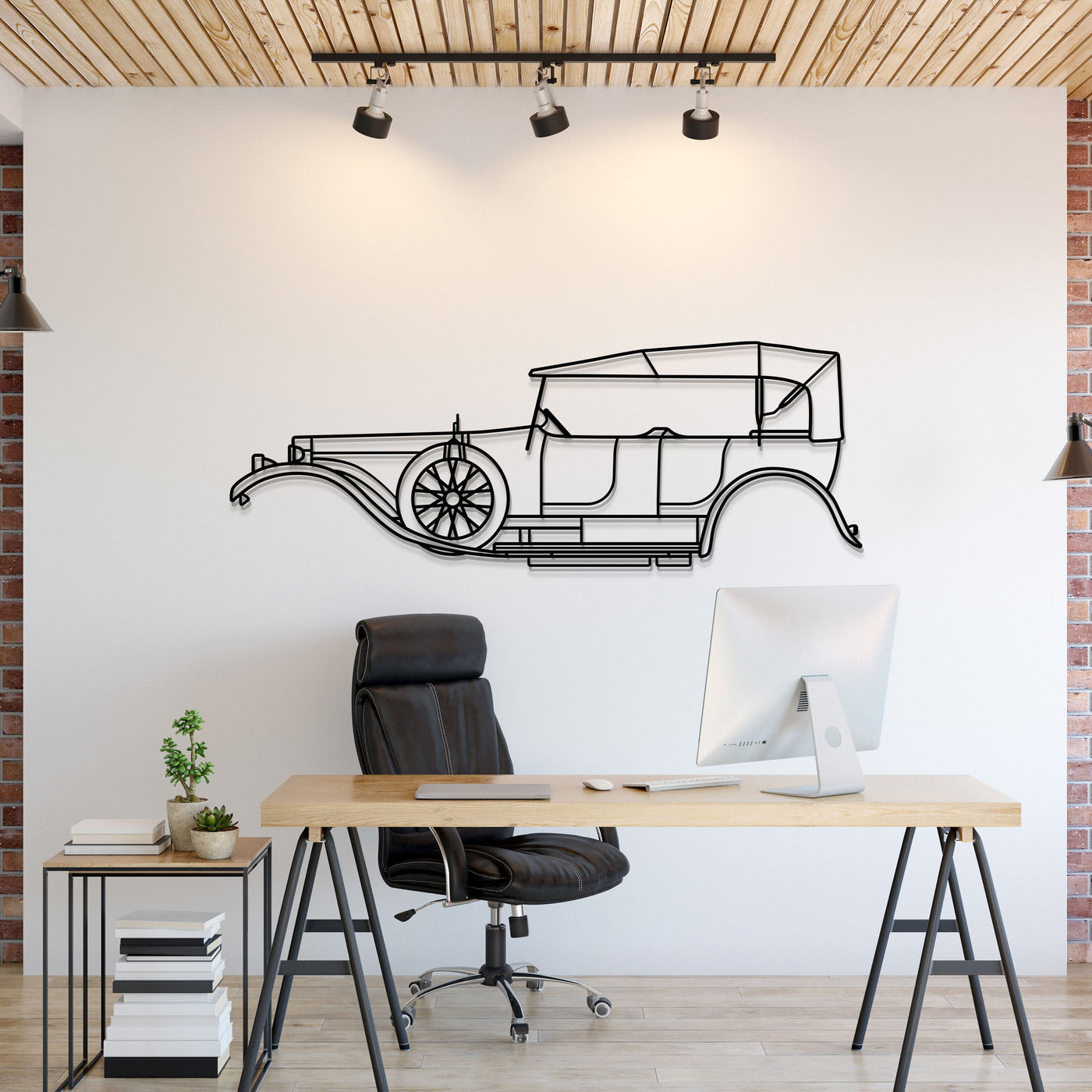 1907 Silver Ghost Metal Car Wall Art