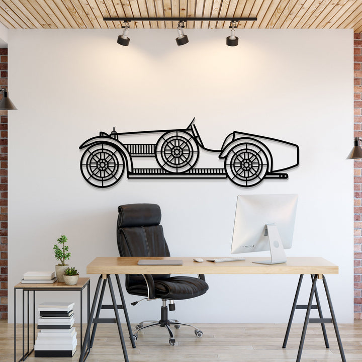 1926 Type 35 C Metal Car Wall Art — precision-cut steel wall art