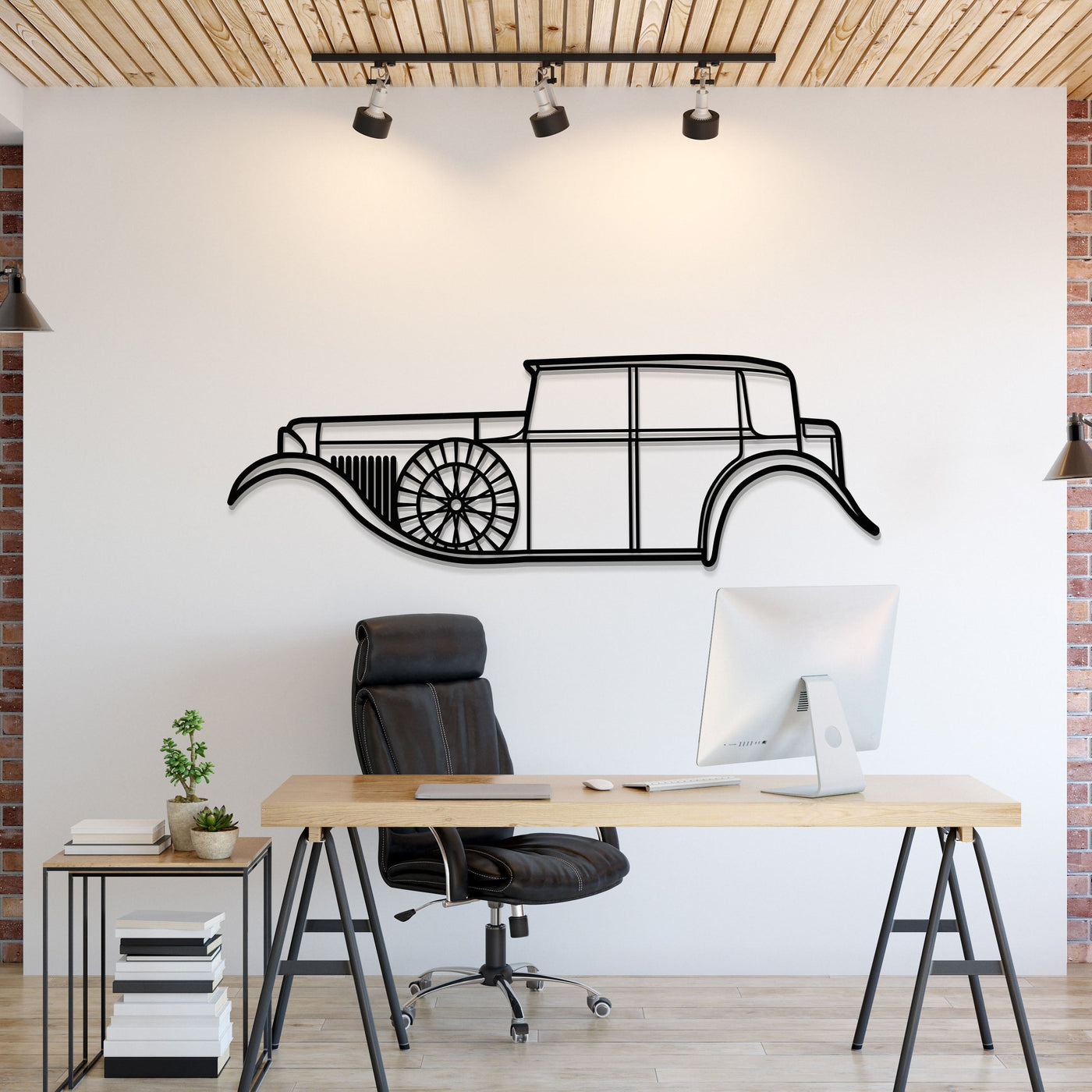 1930 8 Litre Metal Car Wall Art