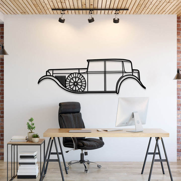 1930 8 Litre Metal Car Wall Art — precision-cut steel wall art