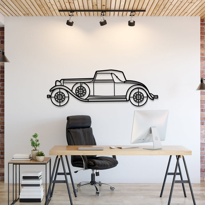 1932 KB LeBaron Convertible Roadster Metal Car Wall Art — precision-cut steel wall art
