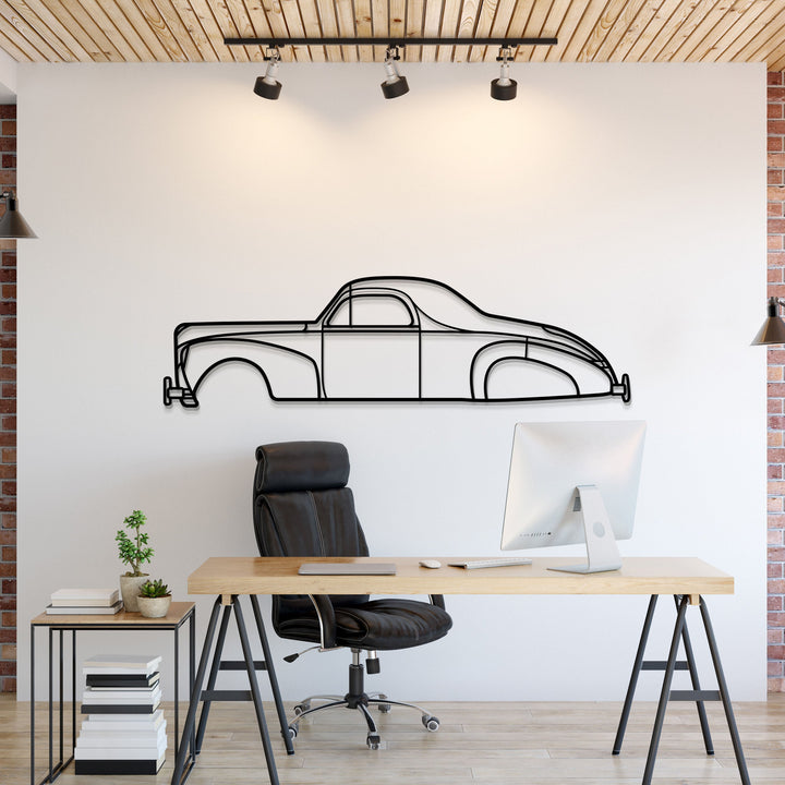 1936 Zephyr Metal Car Wall Art — precision-cut steel wall art