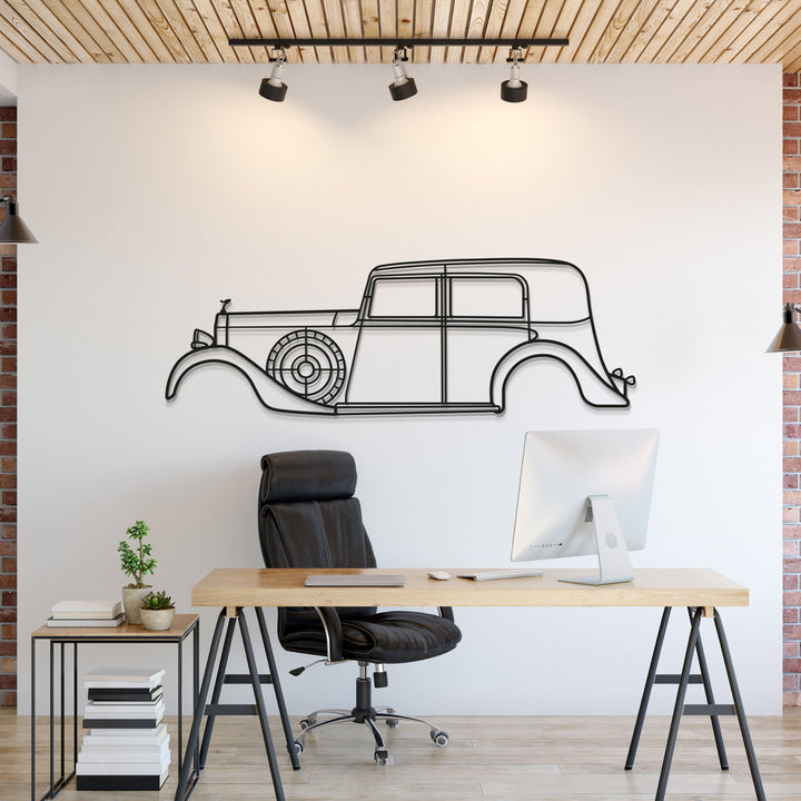 1936 2530 Metal Car Wall Art — precision-cut steel wall art