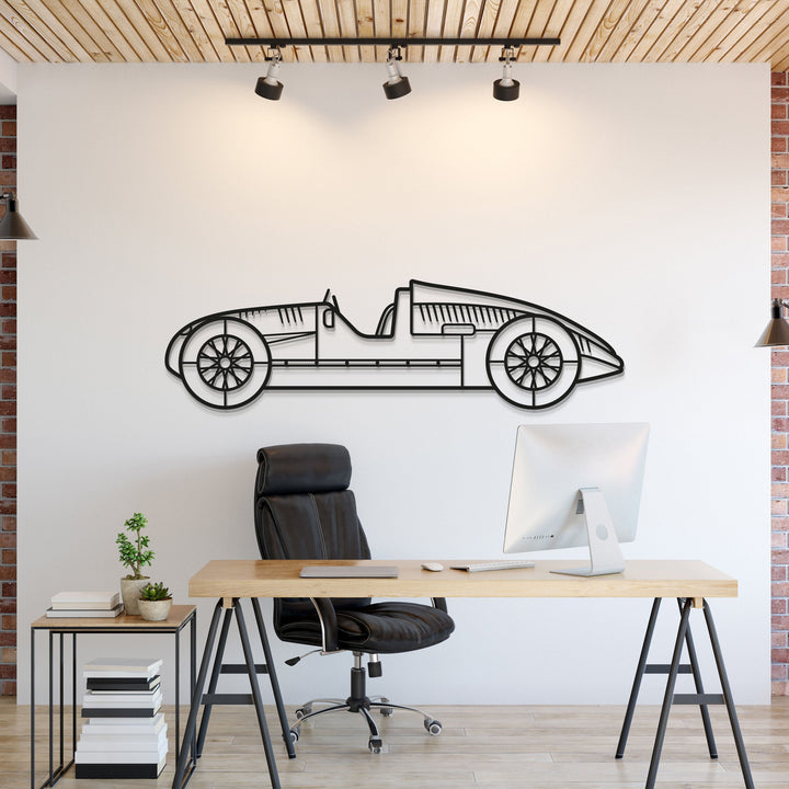 1939 Type D Metal Car Wall Art — precision-cut steel wall art