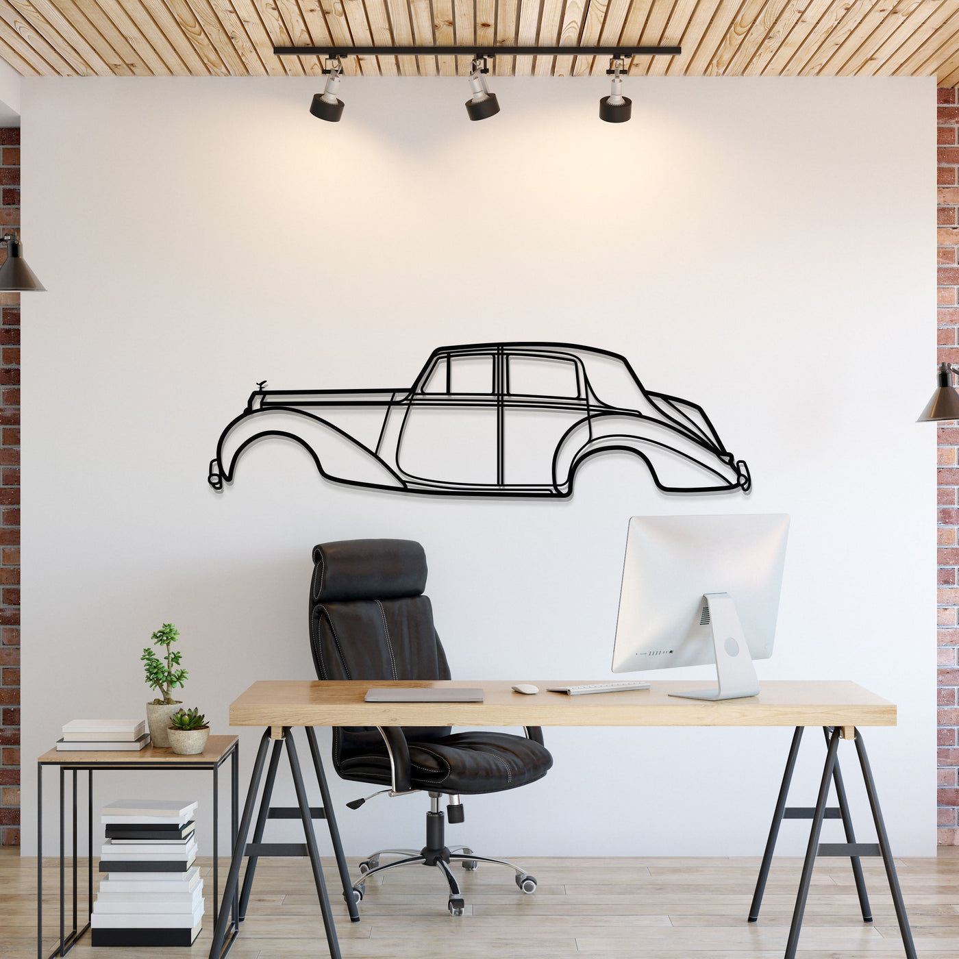 1949 Silver Dawn Metal Car Wall Art