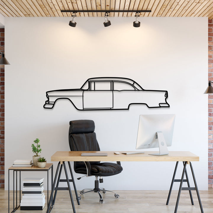 1955 150 Utility Sedan Metal Car Wall Art — precision-cut steel wall art
