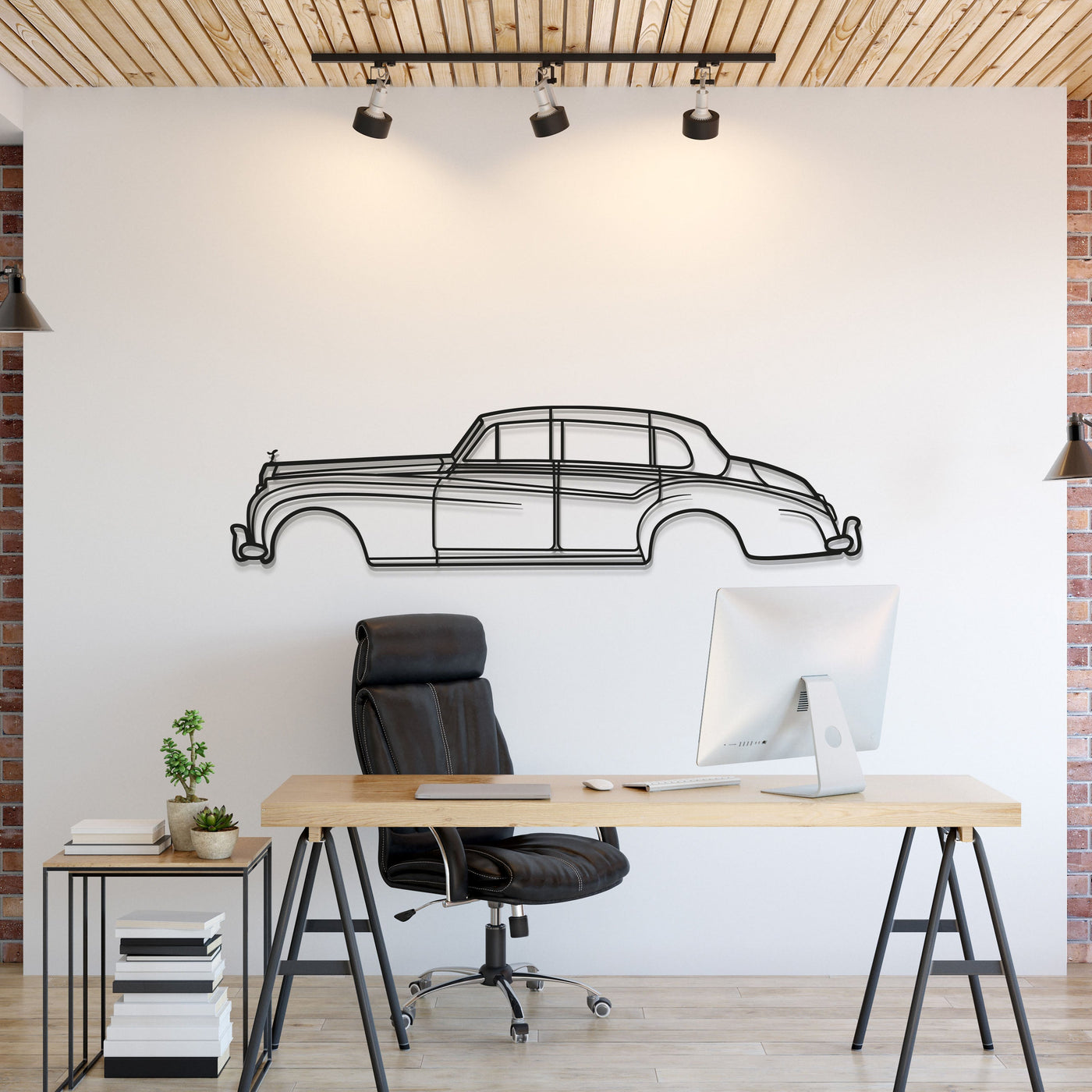 1955 Silver Cloud Metal Car Wall Art