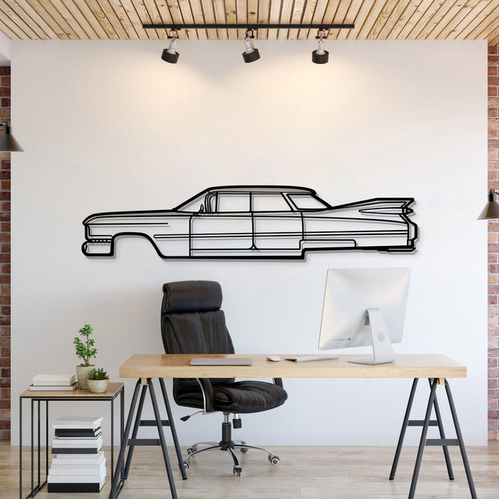 1959 Deville Metal Car Wall Art — precision-cut steel wall art