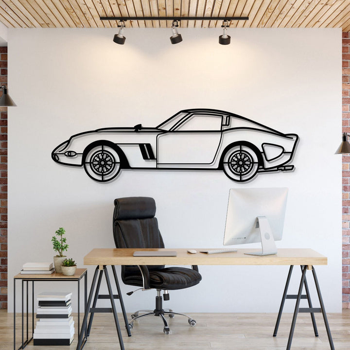 1962 250 GTO Metal Car Wall Art — precision-cut steel wall art