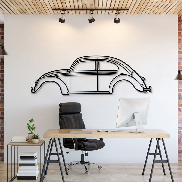 1963 Beetle Metal Car Wall Art — precision-cut steel wall art