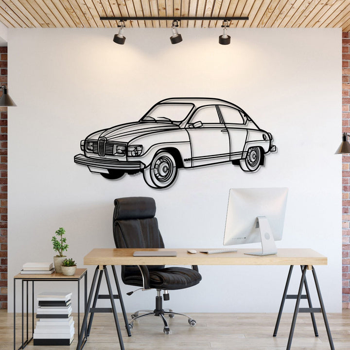 1963 96 Perspective Metal Car Wall Art — precision-cut steel wall art