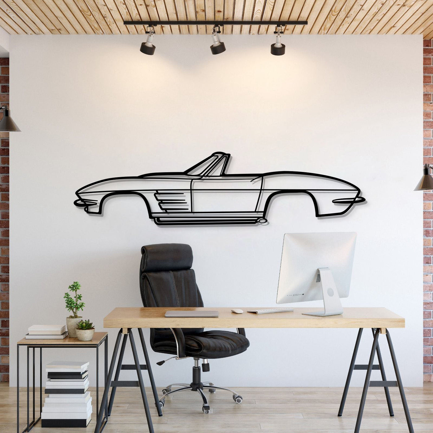 1964 Corvette Convertible Metal Car Wall Art