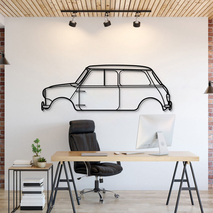 1965 Cooper S Metal Car Wall Art — precision-cut steel wall art