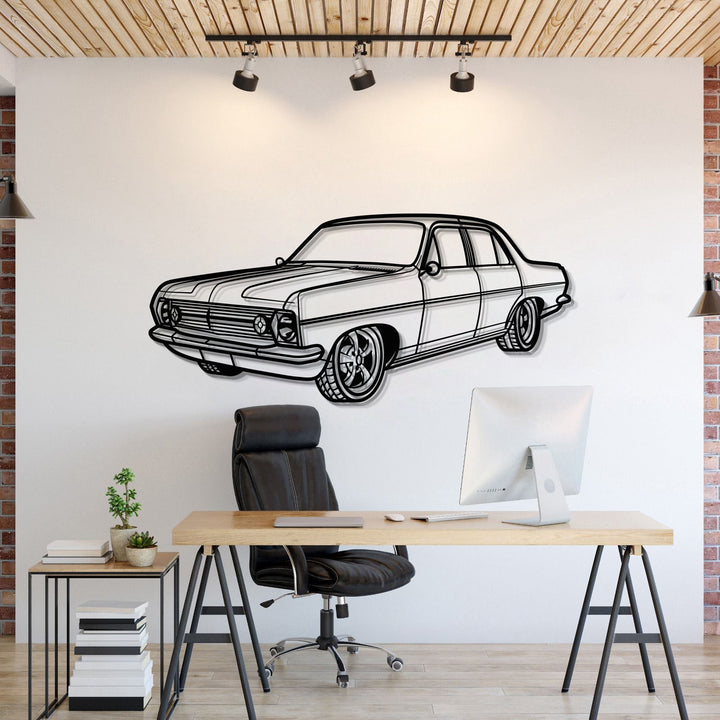 1966 HR Perspective Metal Car Wall Art — precision-cut steel wall art