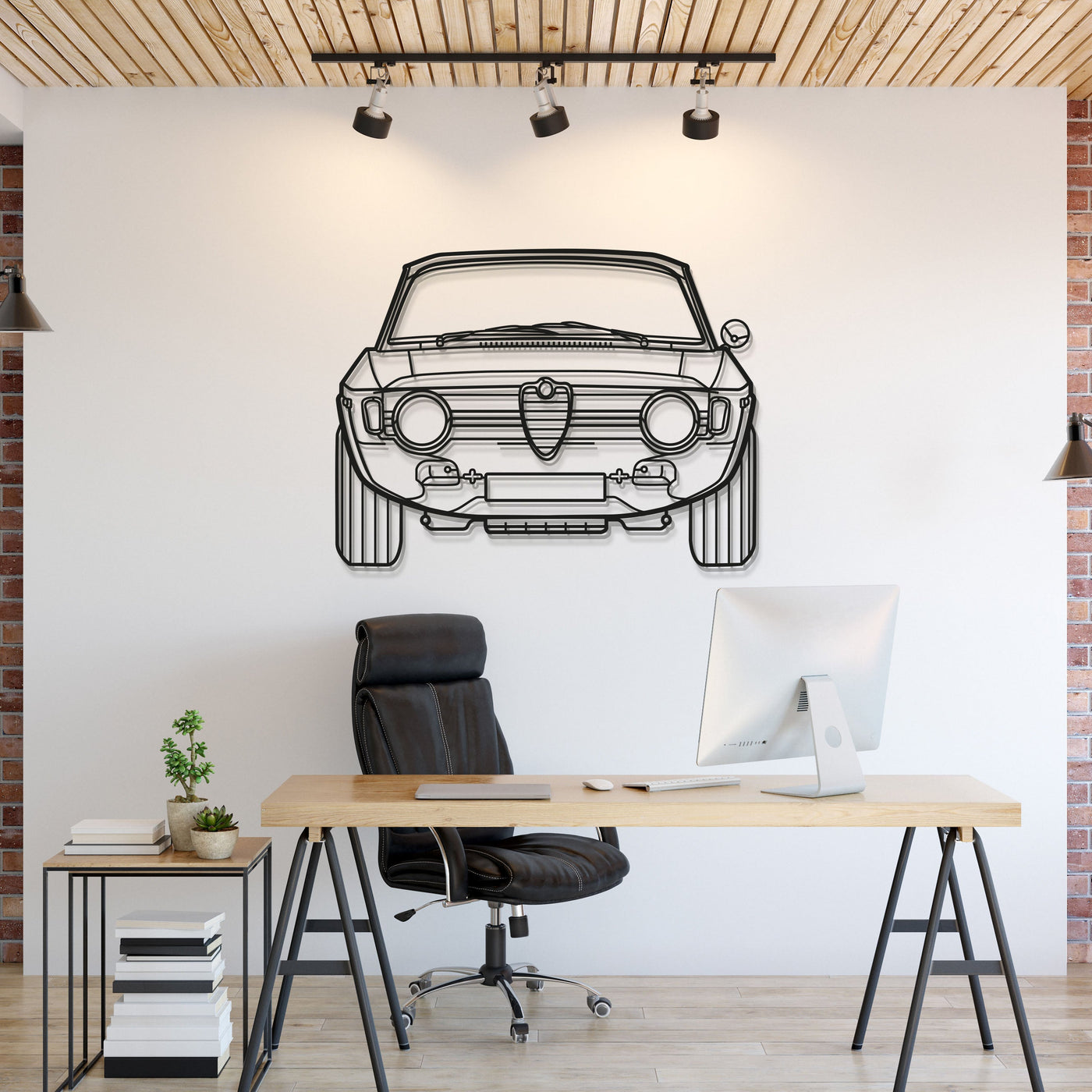 1967 Giulia Front View Metal Car Wall Art