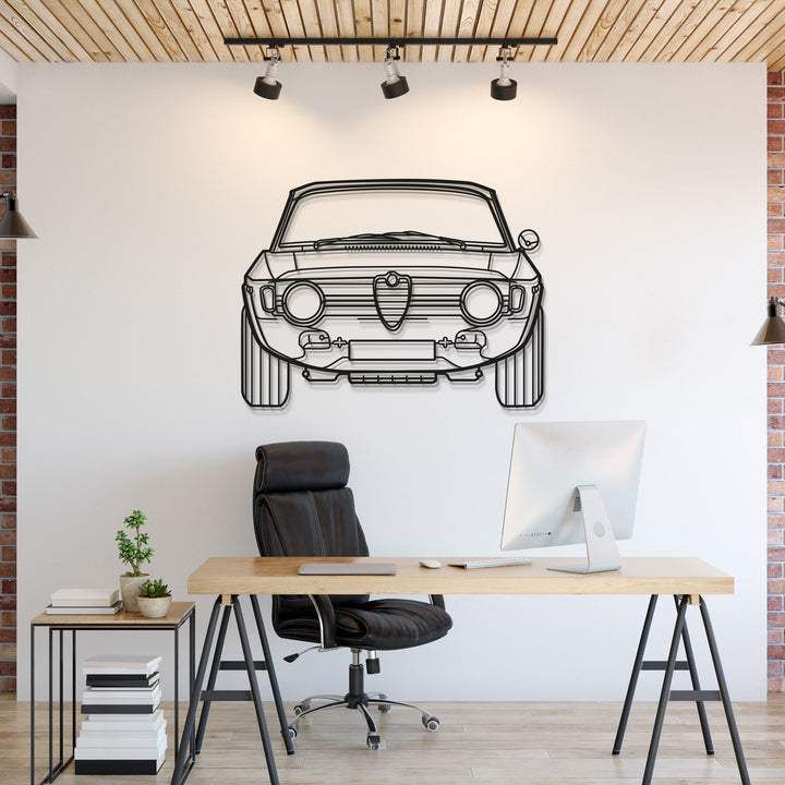 1967 Giulia Front View Metal Car Wall Art — precision-cut steel wall art