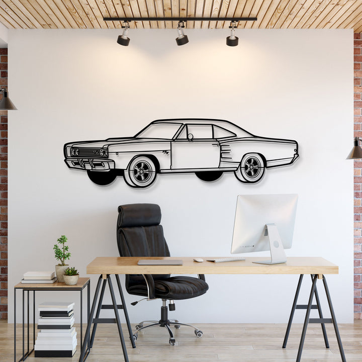1968 Coronet R-T Perspective Metal Car Wall Art — precision-cut steel wall art