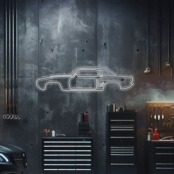 1969 Camaro Metal Neon Car Wall Art — precision-cut steel wall art