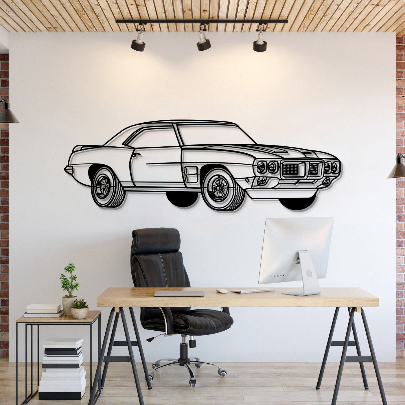 1969 Firebird Trans AM Perspective Metal Car Wall Art