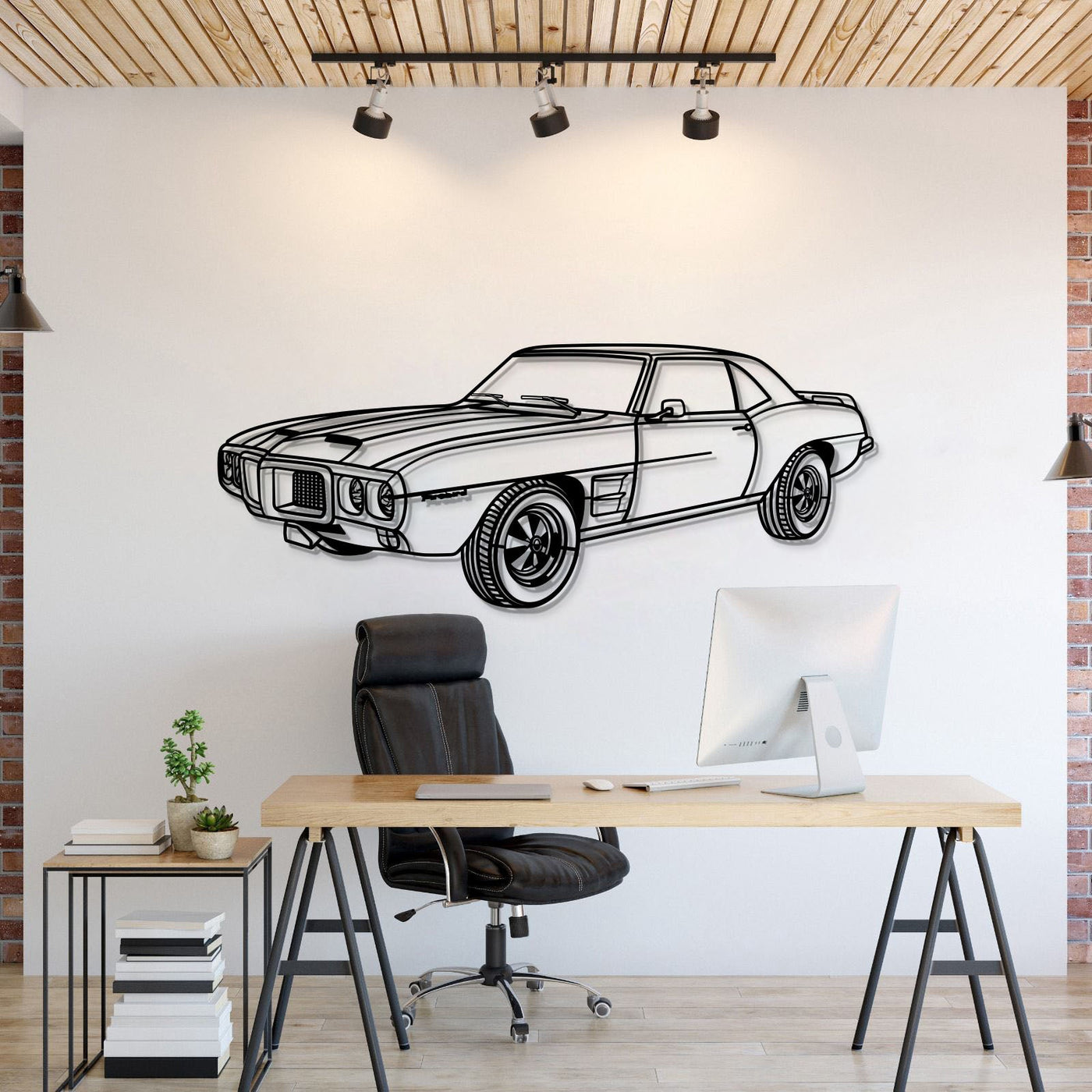 1969 Firebird Trans AM Perspective Metal Car Wall Art