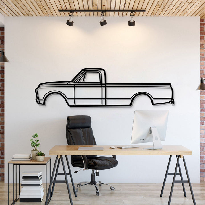 1970 3500 V8 Metal Car Wall Art — precision-cut steel wall art