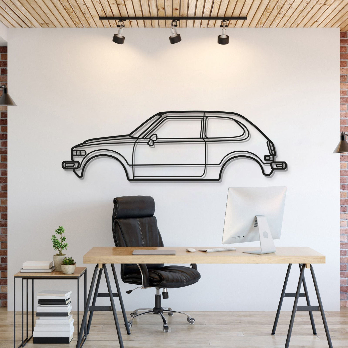 1974 Civic RS Metal Car Wall Art
