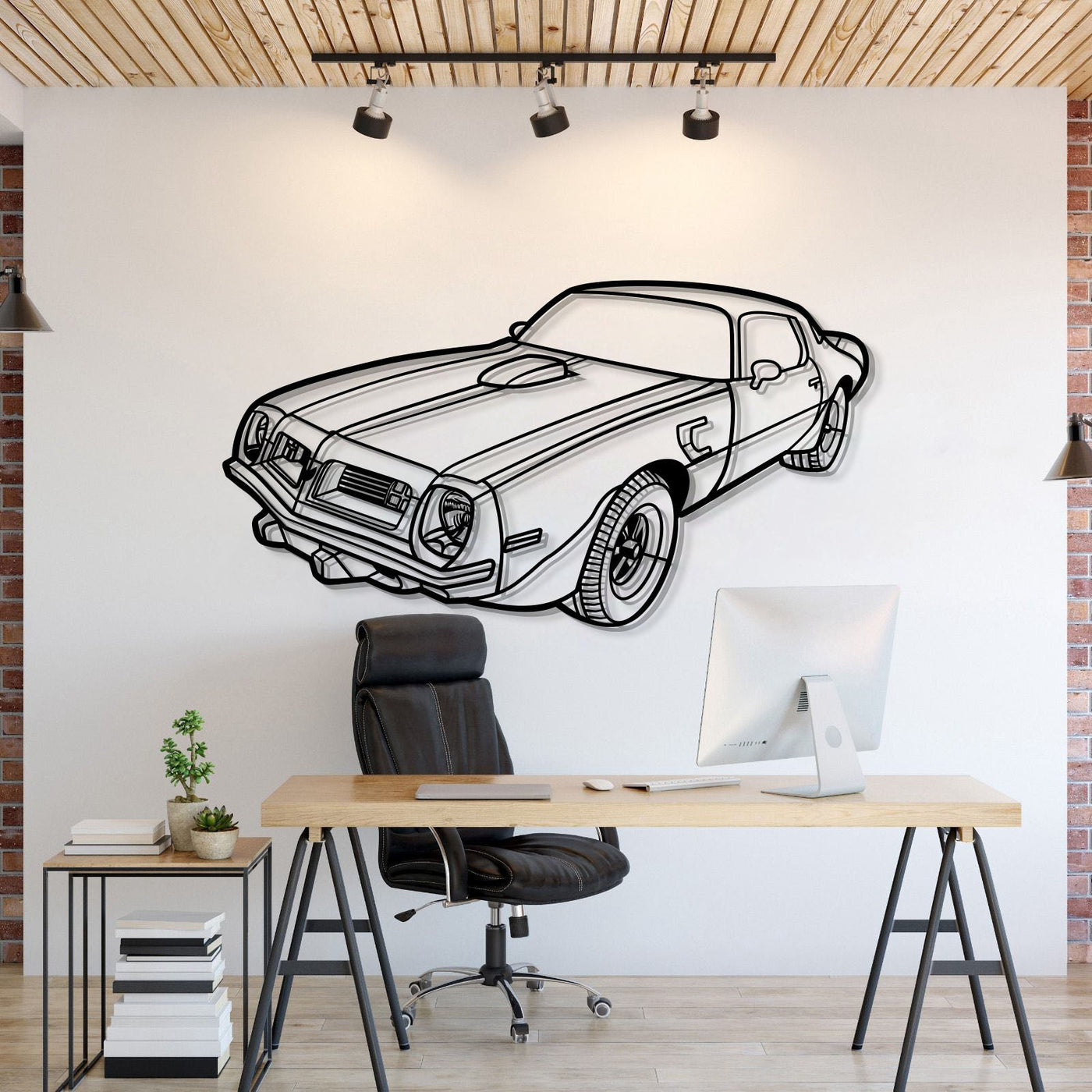 1975 Transam Perspective Metal Car Wall Art