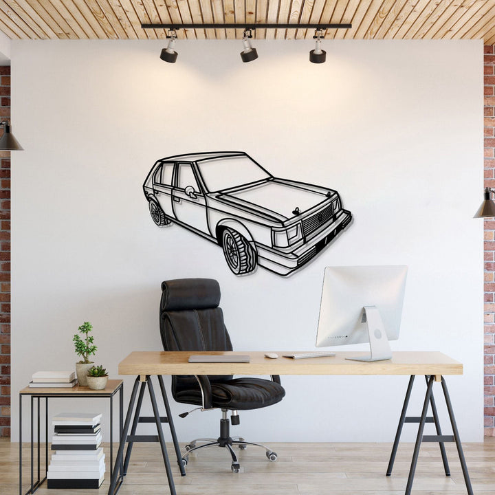 1980 Horizon Perspective Metal Car Wall Art — precision-cut steel wall art