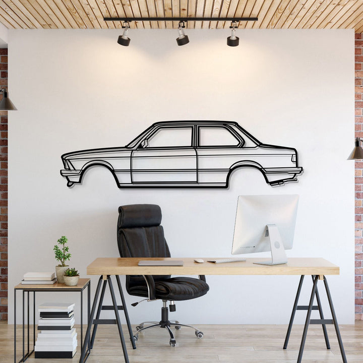 1981 E21 Metal Car Wall Art — precision-cut steel wall art