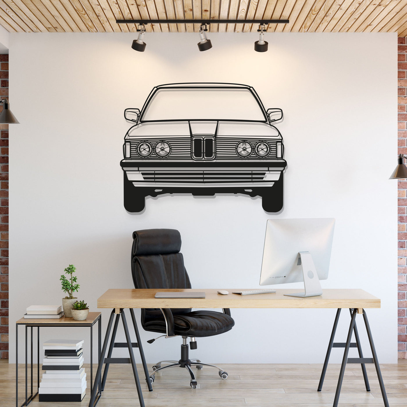 1982 323I Front View Metal Car Wall Art