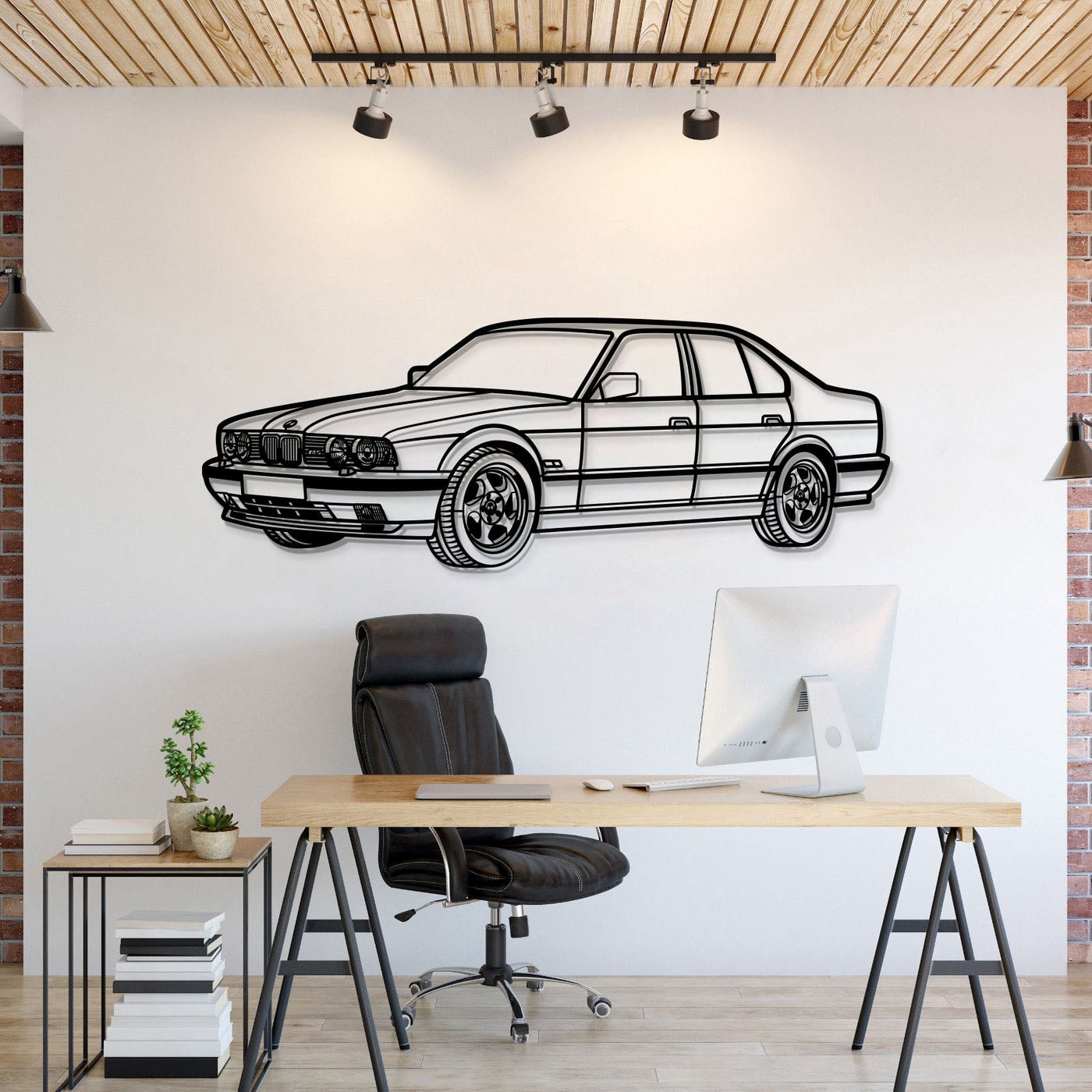 1991 E34 M5 Perspective Metal Car Wall Art
