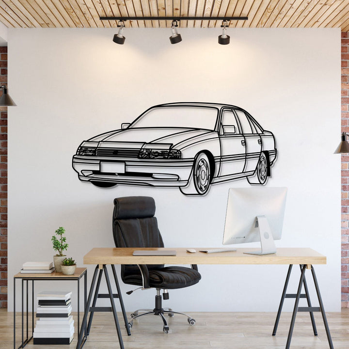 1991 VN Commodore Perspective Metal Car Wall Art — precision-cut steel wall art