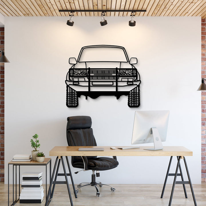 1992 Land Cruiser Custom Front View Metal Car Wall Art — precision-cut steel wall art