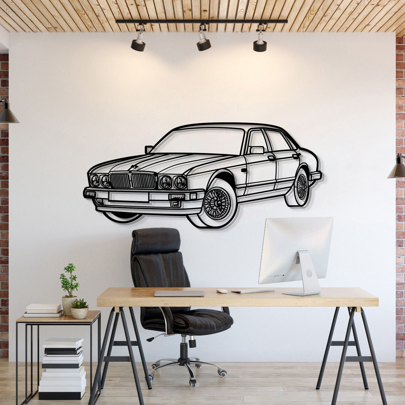 1993 XJ6 Vanden Plas Perspective Metal Car Wall Art