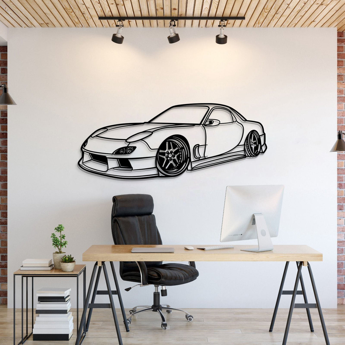 1994 RX-7 Stance Perspective Metal Car Wall Art