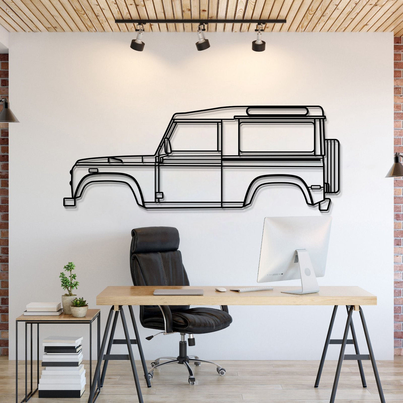 1997 Defender 90 Metal Car Wall Art