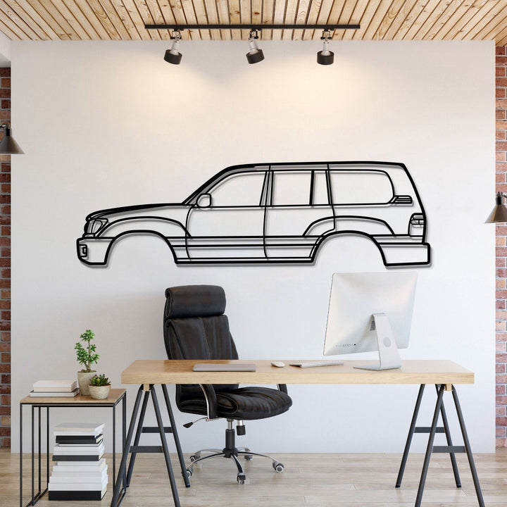 1998 Land Cruiser 6th Gen (J100) Metal Car Wall Art — precision-cut steel wall art