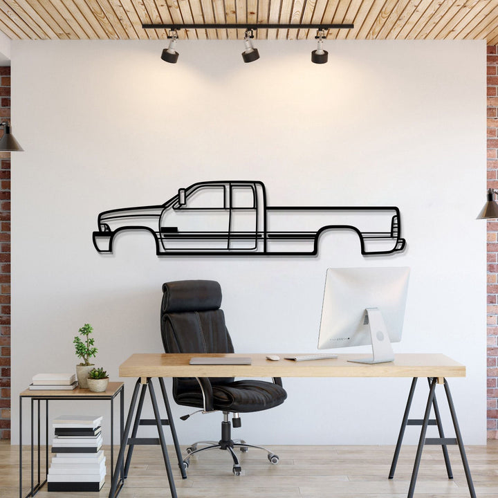 1999 Ram 2500 Metal Car Wall Art — precision-cut steel wall art