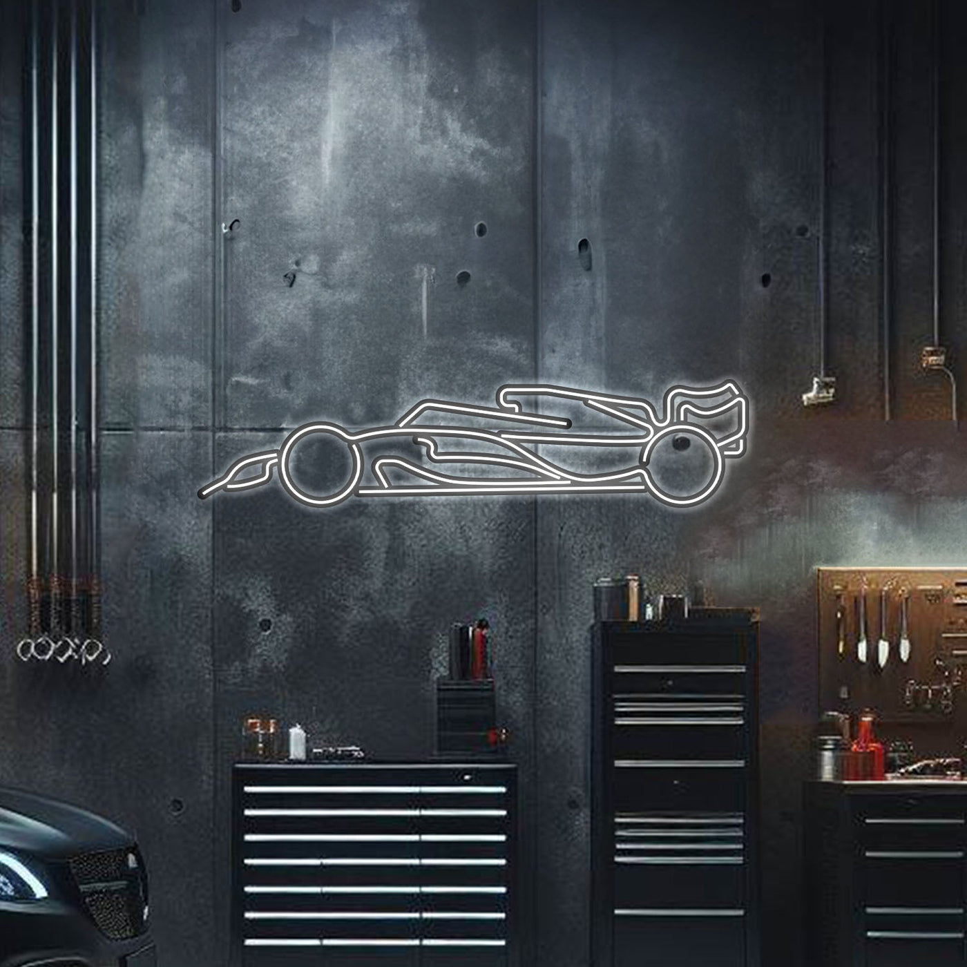 F1 Metal Neon Car Wall Art
