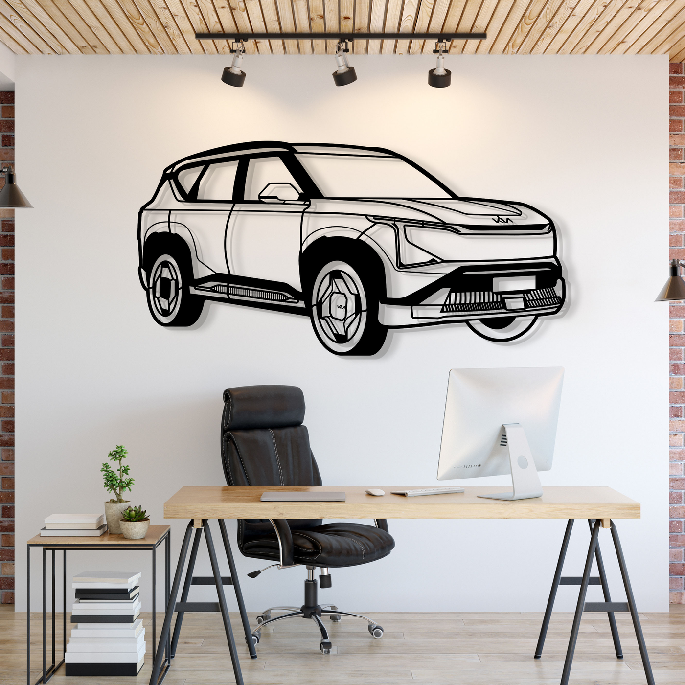 EV5 Metal Car Silhouette