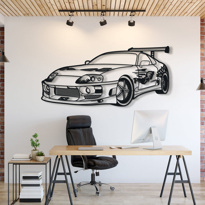 Fast and Furious Supra Metal Car Silhouett — precision-cut steel wall art