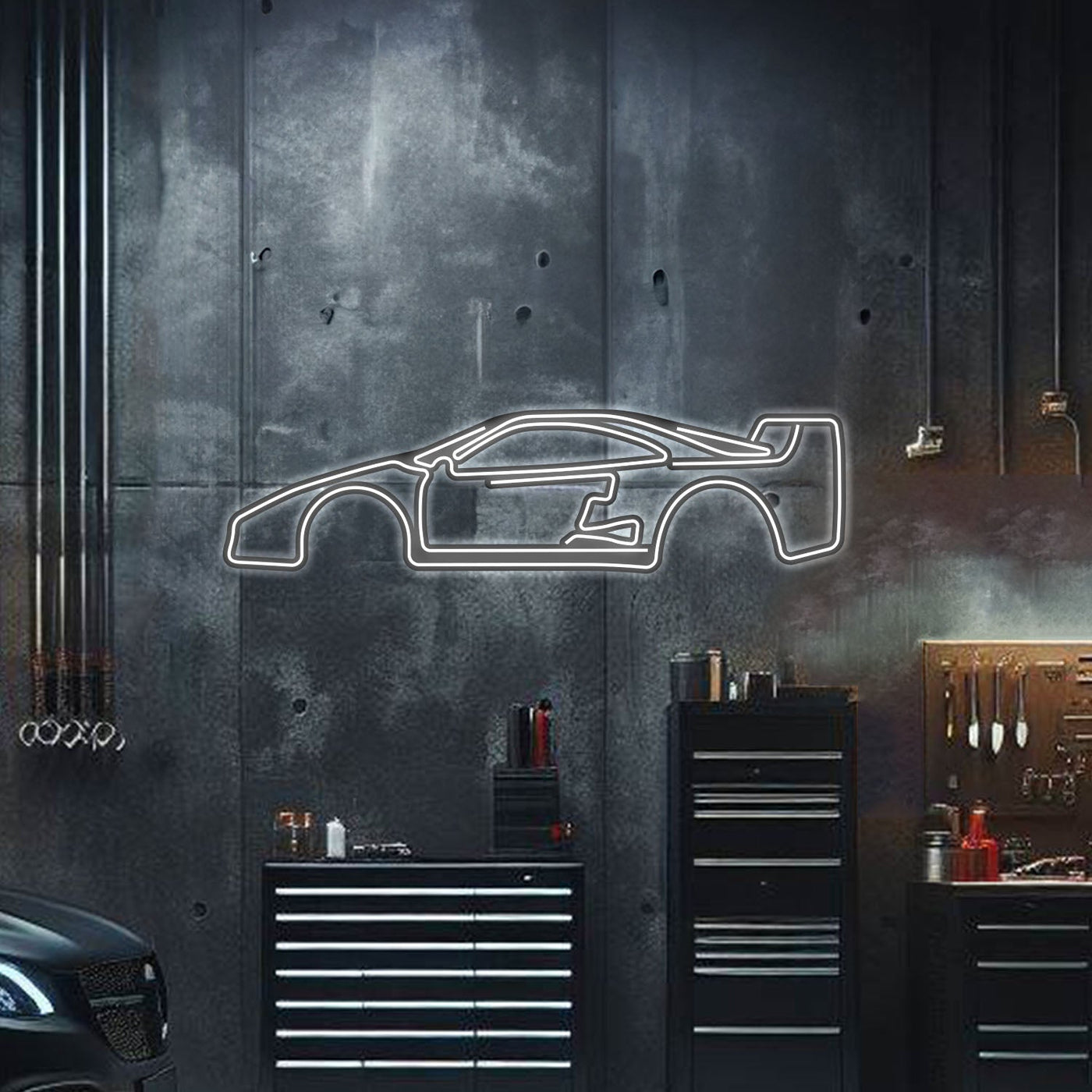 F40 Metal Neon Car Wall Art