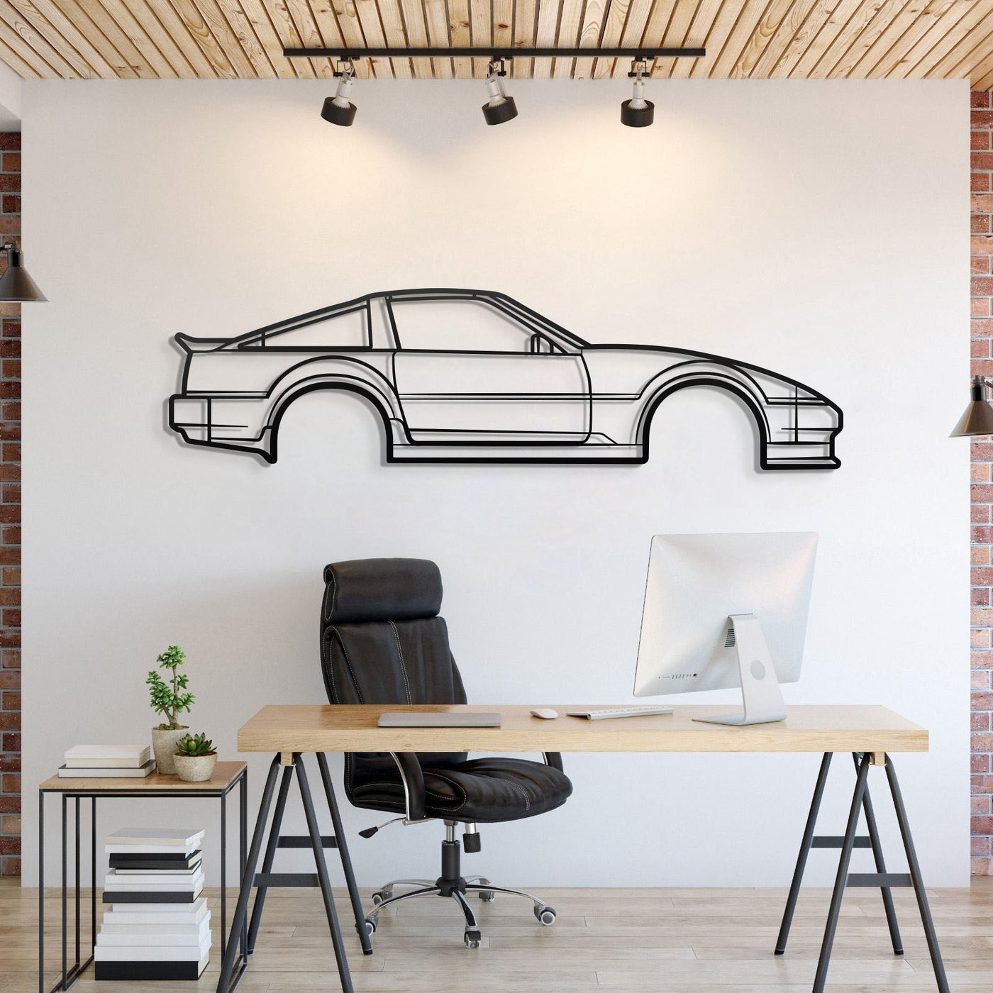 1986 300ZX Z31 Metal Car Silhouette