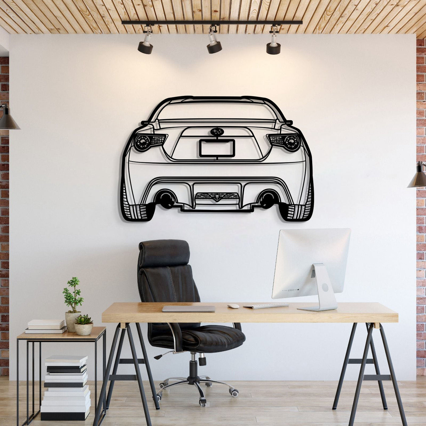 2016 BRZ Back View Metal Car Wall Art