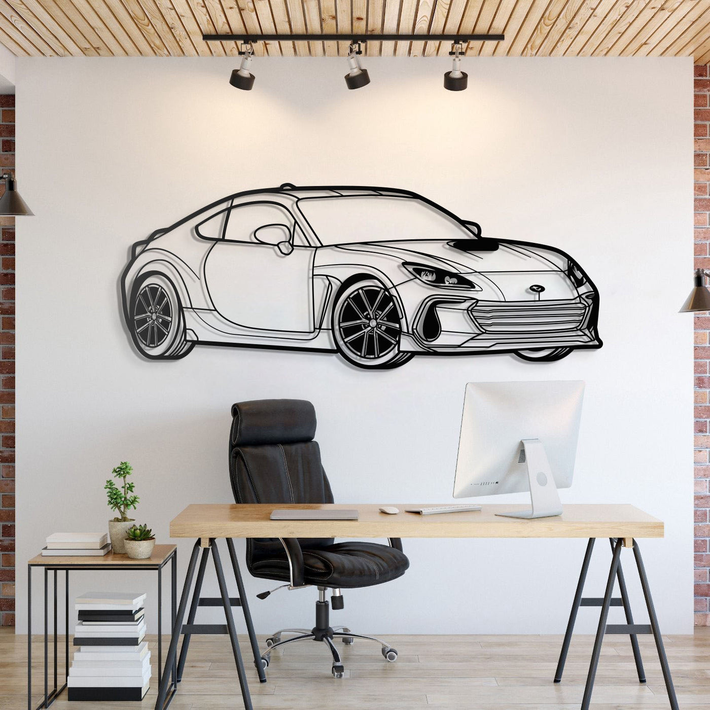 BRZ Perspective Metal Car Silhouette
