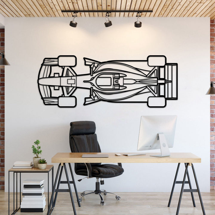 Formula 1 2026 Top View Horizontal Metal Car Wall Art — precision-cut steel wall art