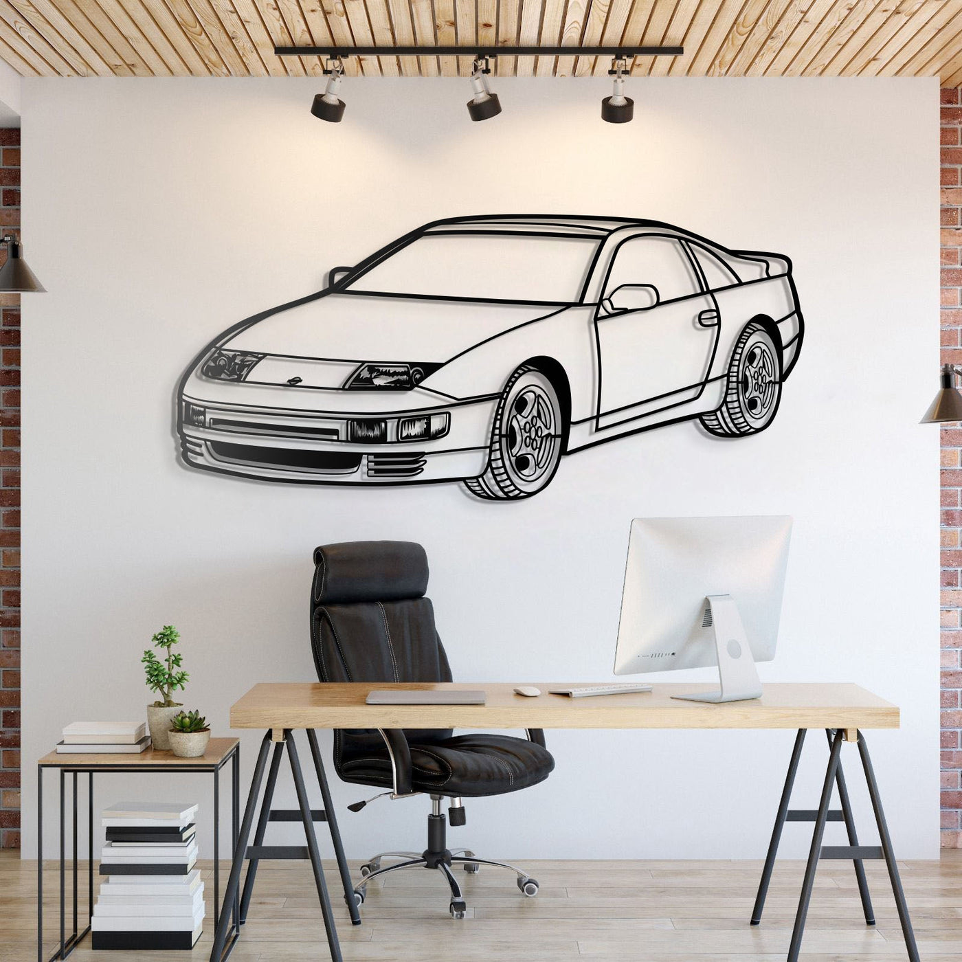 1986 300ZX Z31 Perspective Metal Car Silhouette