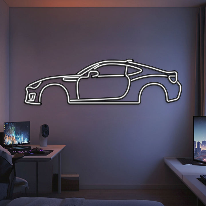 2016 BRZ Metal Neon Car Wall Art — precision-cut steel wall art