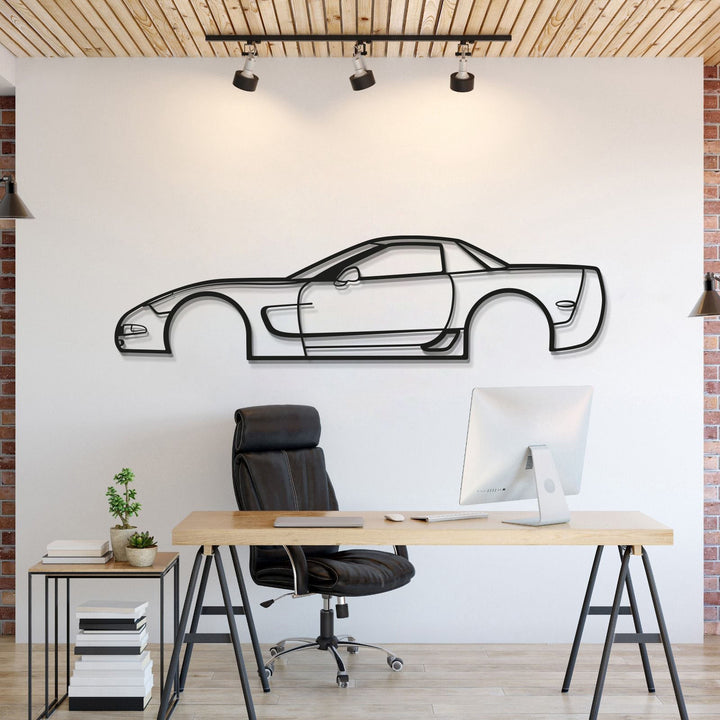 2001 Corvette Z06 Metal Car Wall Art — precision-cut steel wall art