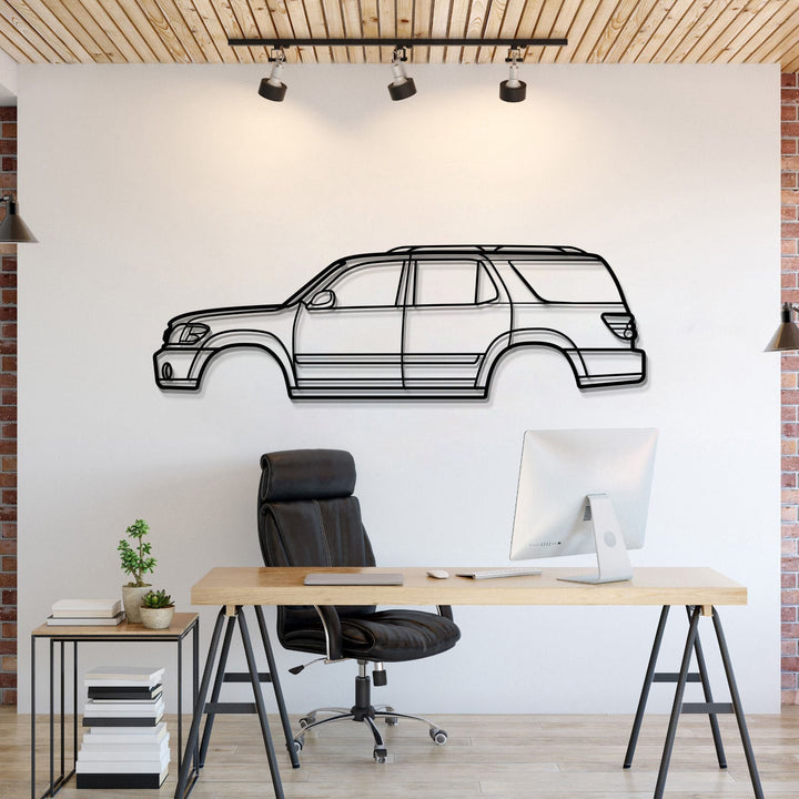 2001 Sequoia 1st Gen (XK30) Metal Car Wall Art — precision-cut steel wall art